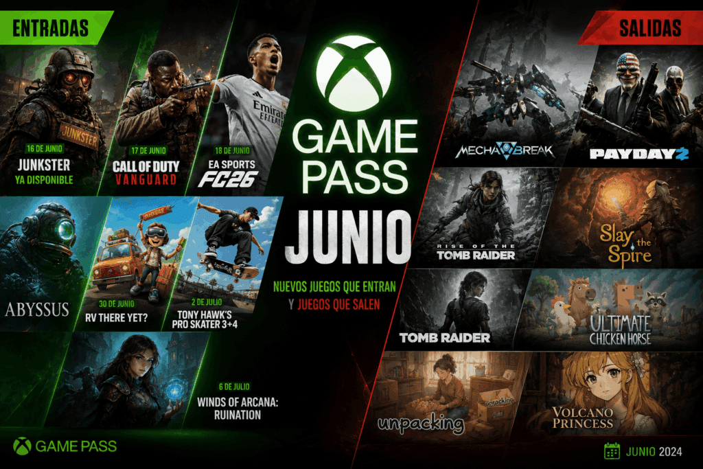 Nuevos juegos xbox game pass junio