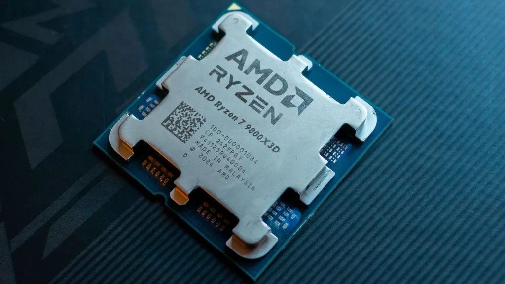 AMD Ryzen 7 9800X3D instalado en una placa base AM5.