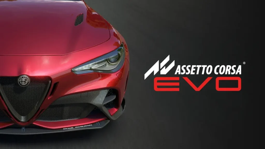 Assetto Corsa EVO mostrando su avanzada simulación de conducción.