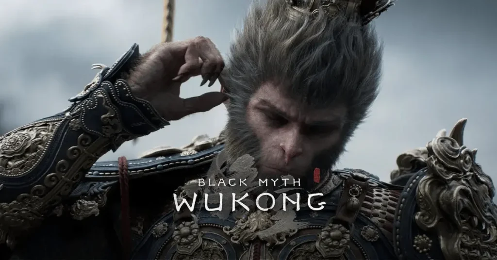 El Destinado combatiendo a una criatura mitológica en Black Myth: Wukong.