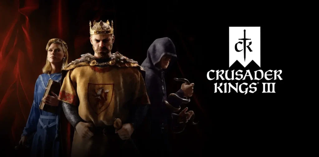 Mapa medieval y gestión de un reino en Crusader Kings III.