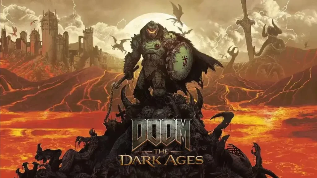 DOOM: The Dark Ages mostrando un intenso combate contra demonios.