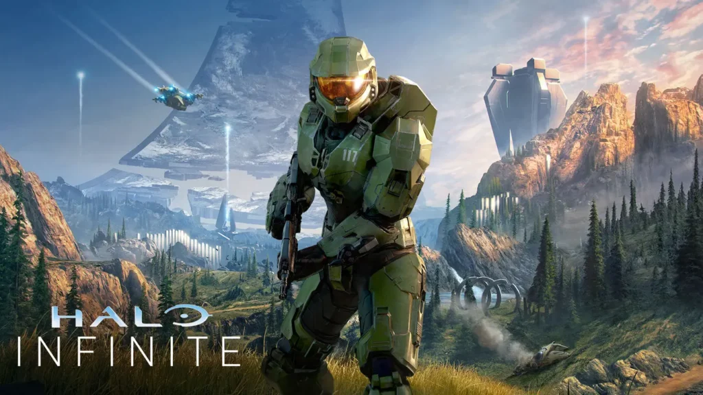 Master Chief durante un combate en Halo Infinite.
