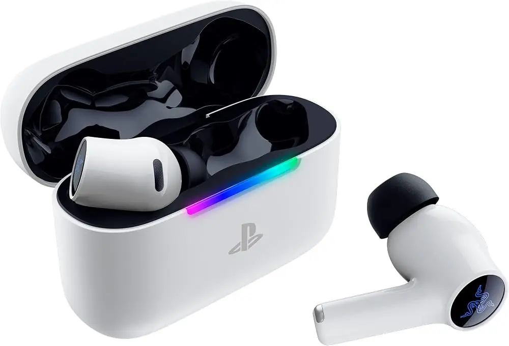 Versión para PlayStation de los Razer Hammerhead V3 X HyperSpeed con receptor USB-C HyperSpeed.