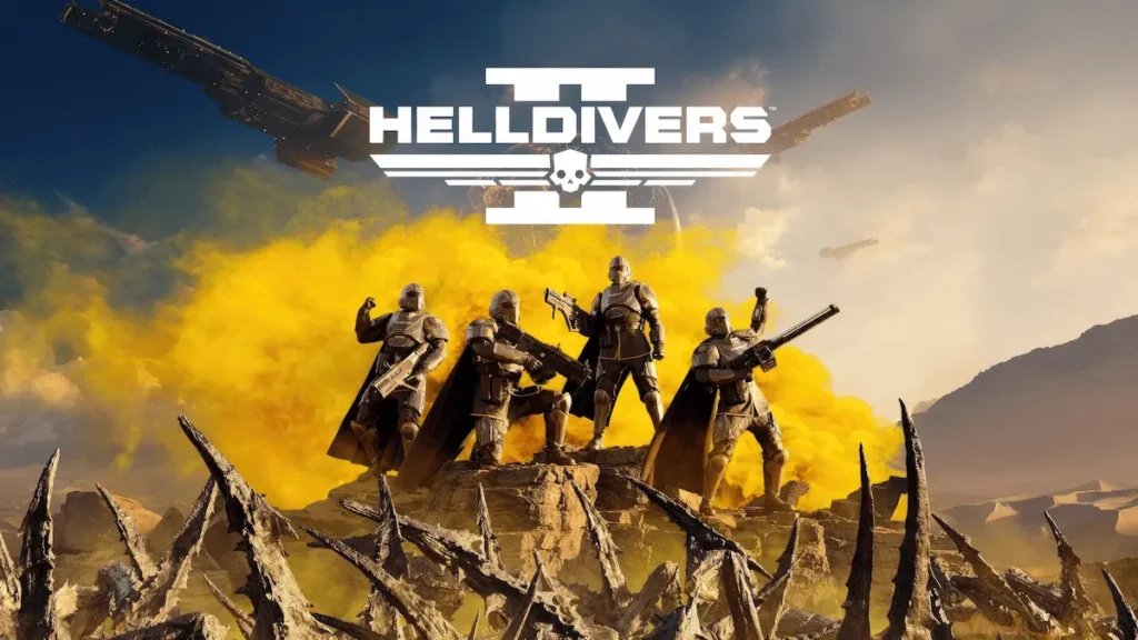 Escuadrón combatiendo una oleada de enemigos en Helldivers 2.