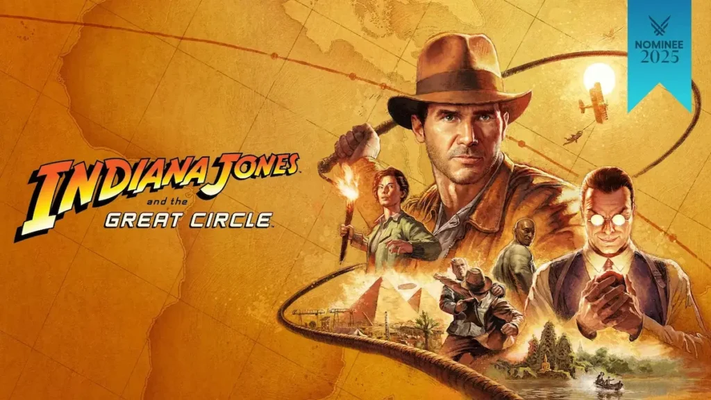 Indiana Jones explorando un antiguo templo lleno de enigmas.