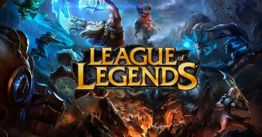 Enfrentamiento entre dos equipos durante una partida de League of Legends.