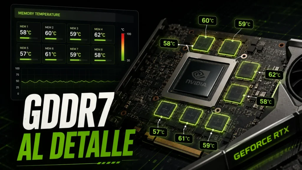 Las RTX 50 ya permiten monitorizar la temperatura de cada módulo GDDR7.