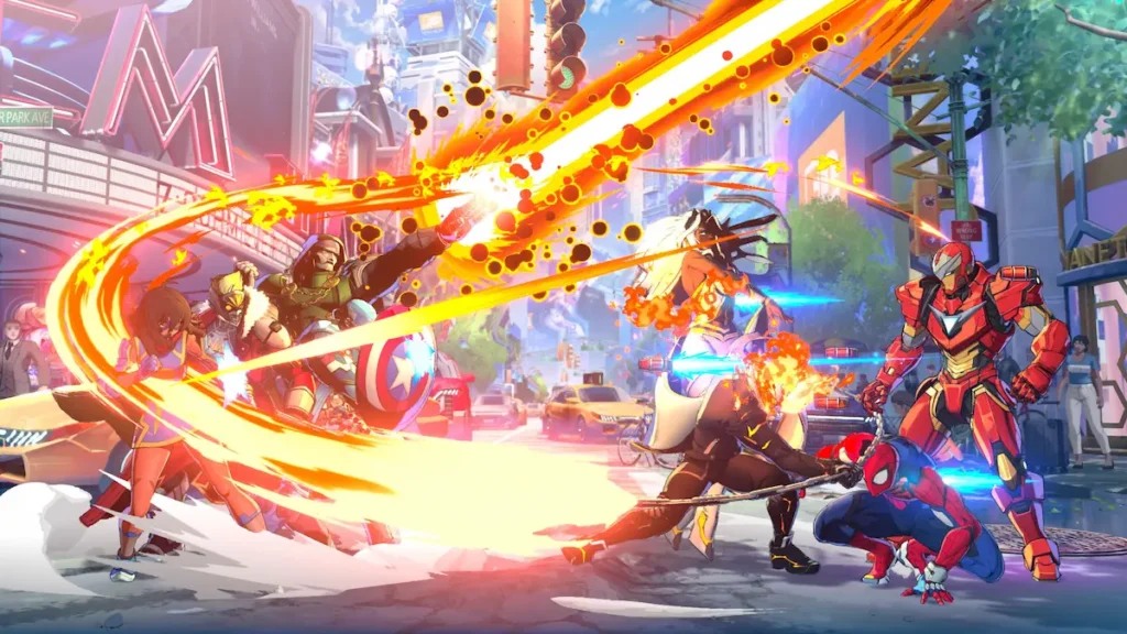 Combate entre héroes y villanos de Marvel Tōkon: Fighting Souls durante la beta abierta.