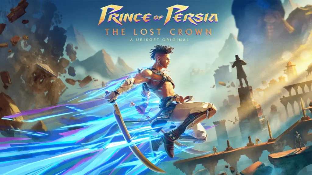 Sargon realizando un salto acrobático en Prince of Persia: The Lost Crown.
