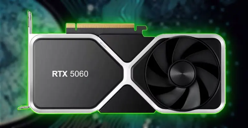 Tarjeta gráfica NVIDIA RTX 5060 para equipos de gama media.