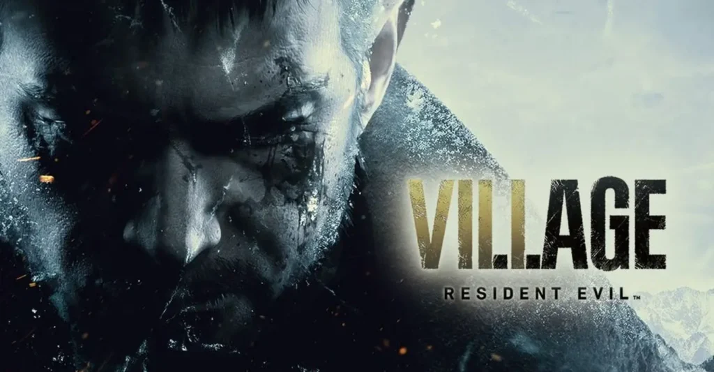 Ethan Winters explorando el pueblo de Resident Evil Village.
