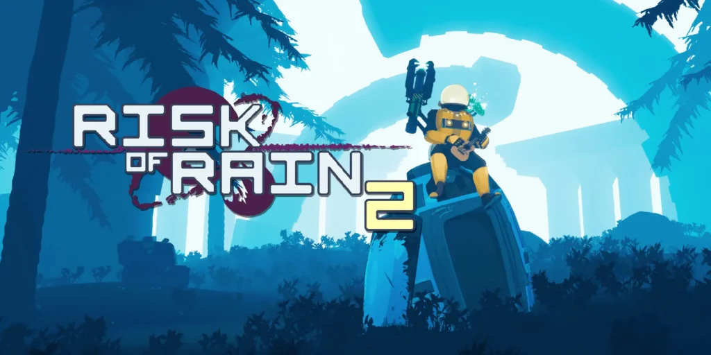 Superviviente luchando contra criaturas alienígenas en Risk of Rain 2.
