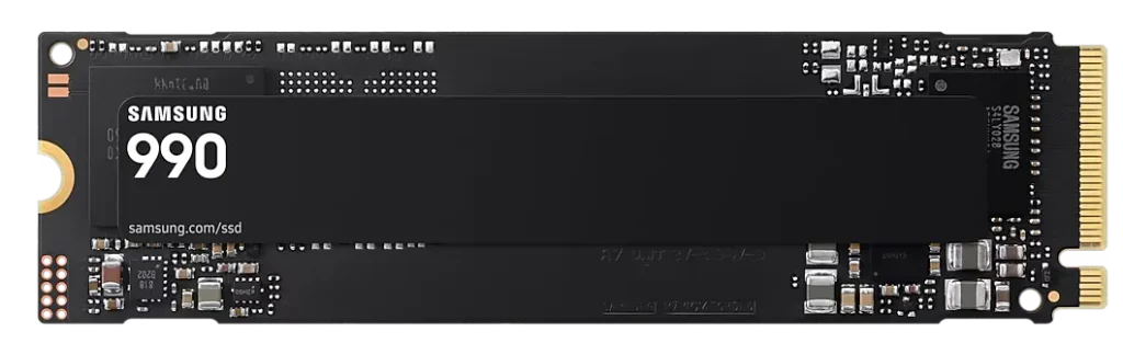 SSD Samsung 990 instalado en una placa base con interfaz PCIe 4.0.