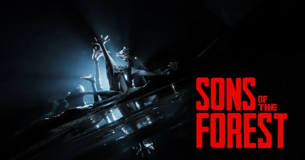 Superviviente construyendo una base en Sons of the Forest.