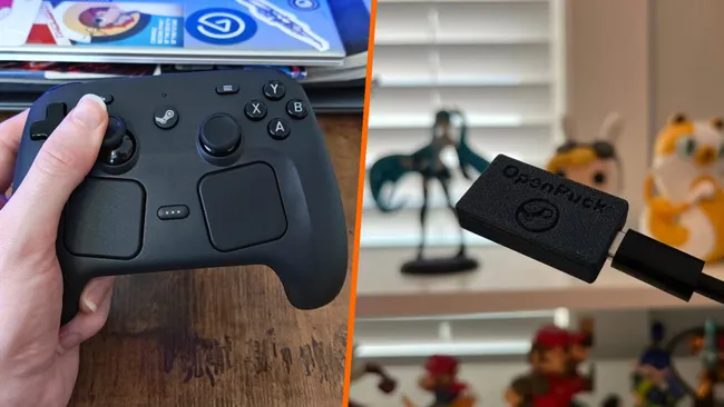 Detalle del adaptador OpenPuck diseñado para ampliar la compatibilidad del Steam Controller.