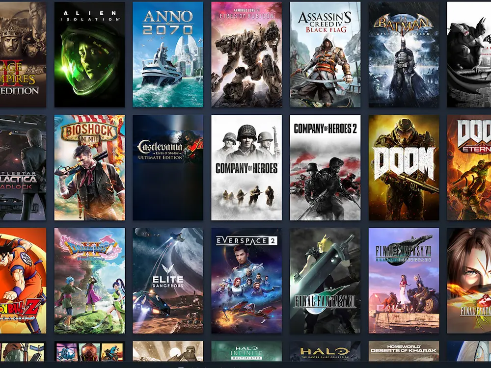 Interfaz principal de Steam mostrando su catálogo de videojuegos para PC.