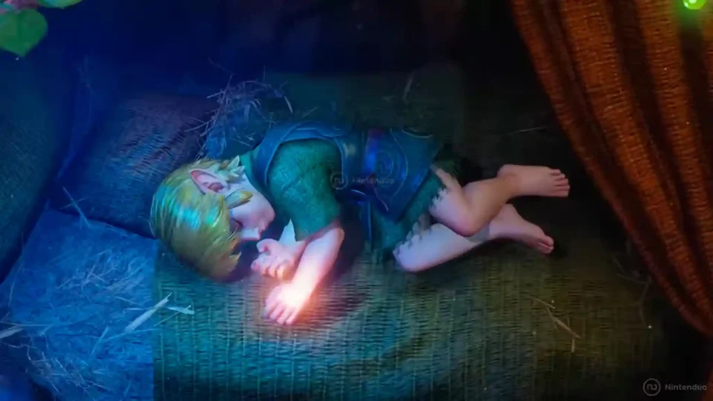 Representación de Link frente al Castillo de Hyrule en una ilustración inspirada en The Legend of Zelda: Ocarina of Time Remake.