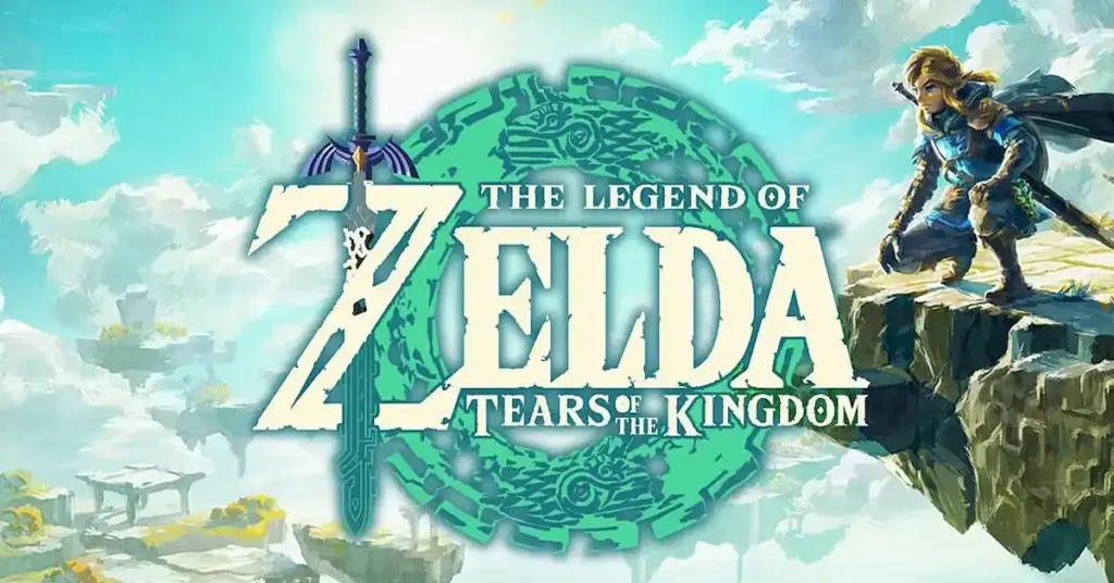 Link observando una de las islas flotantes de Hyrule.