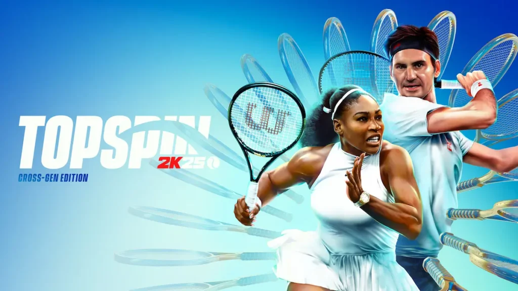 Tenista golpeando una derecha en TopSpin 2K25.