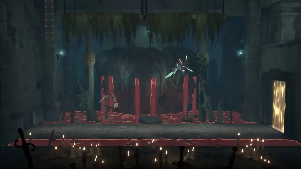 Combate contra un jefe en Winds of Arcana: Ruination para PC.