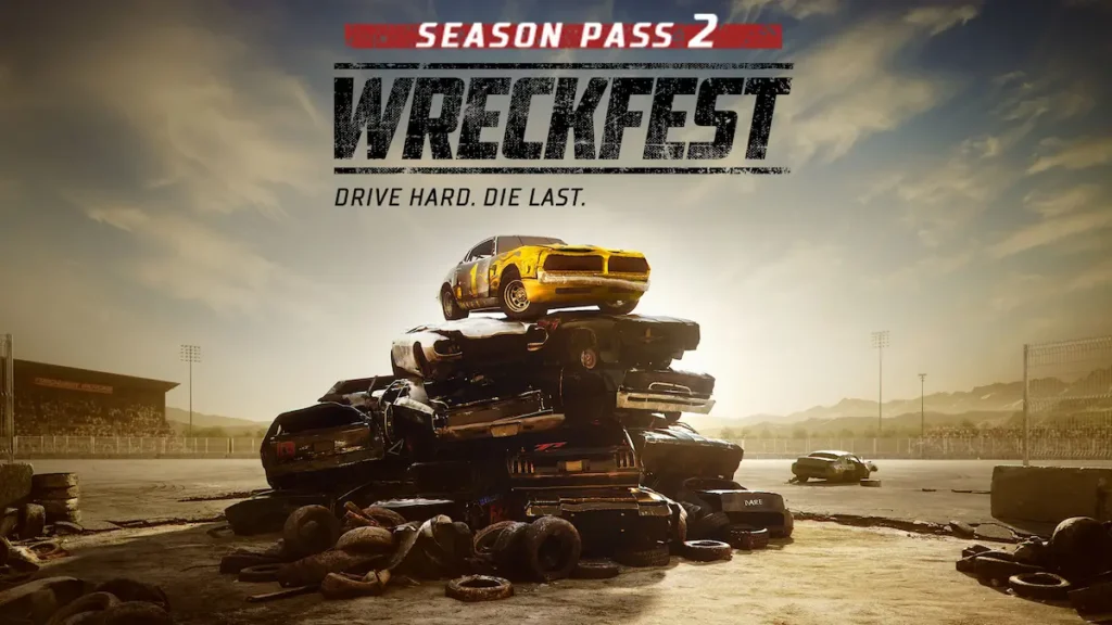 Accidente múltiple en Wreckfest 2 con daños en los vehículos.