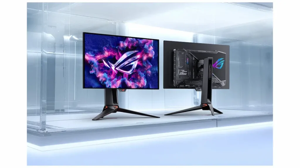 ROG Swift OLED PG27UCWM mostrando un videojuego en 4K con panel Tandem RGB OLED.