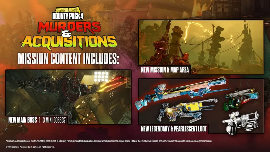 El cuarto Bounty Pack de Borderlands 4 llegará el 30 de julio.