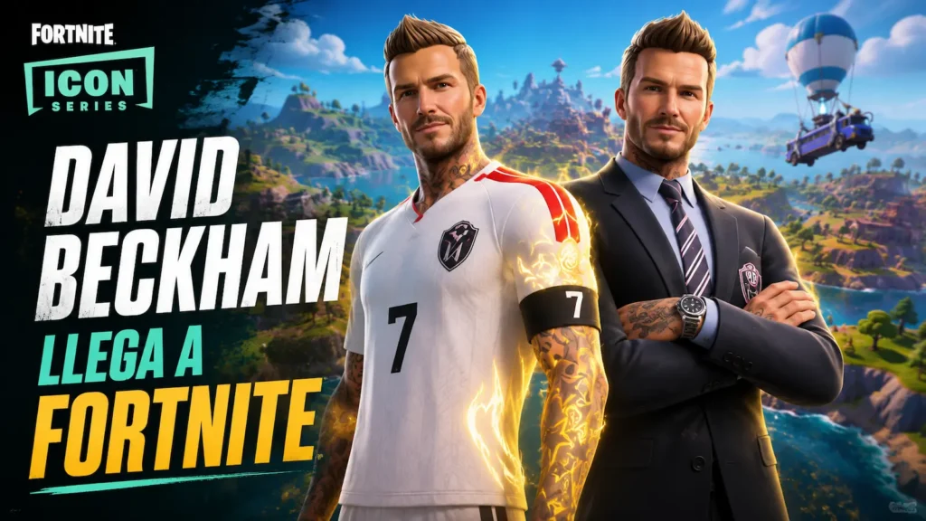 David Beckham como nuevo personaje de la Icon Series de Fortnite con dos aspectos diferentes.