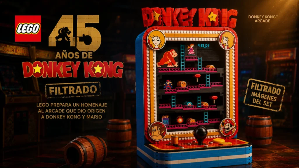 Set de LEGO inspirado en la máquina arcade original de Donkey Kong filtrado antes de su presentación.