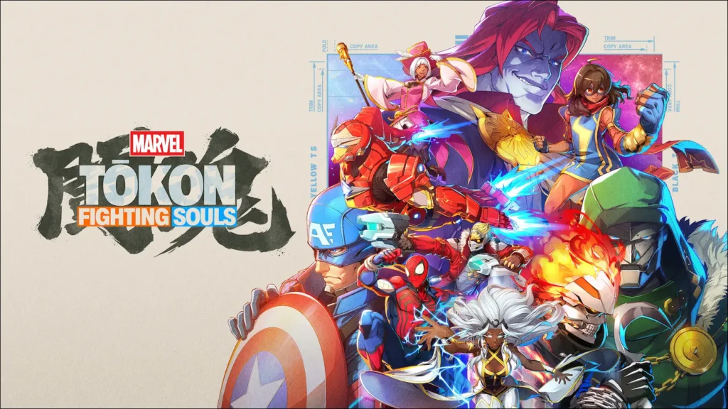 Personajes de Marvel Tōkon: Fighting Souls con motivo del anuncio de la beta abierta.