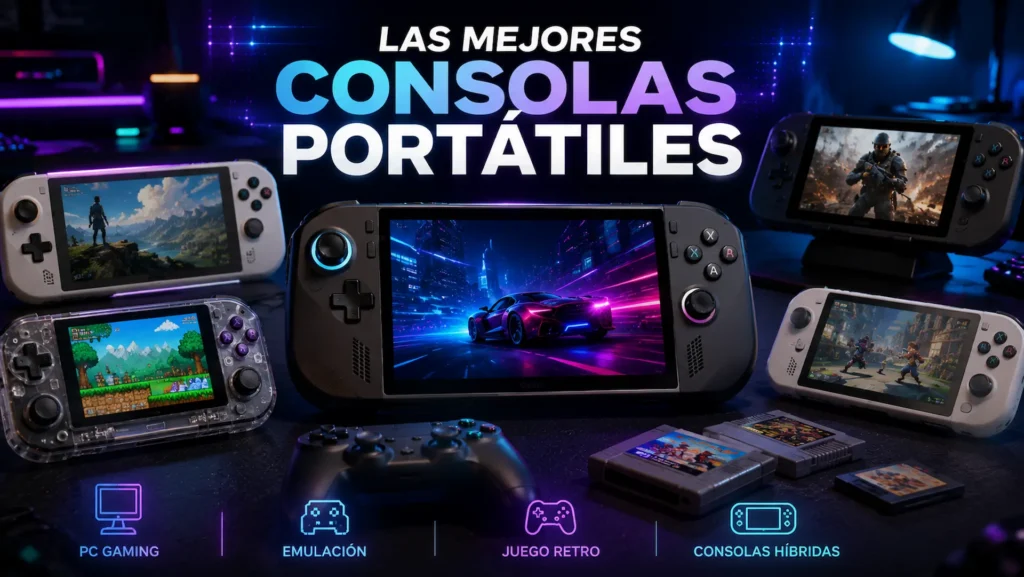 Comparativa de las mejores consolas portátiles para jugar en 2026.
