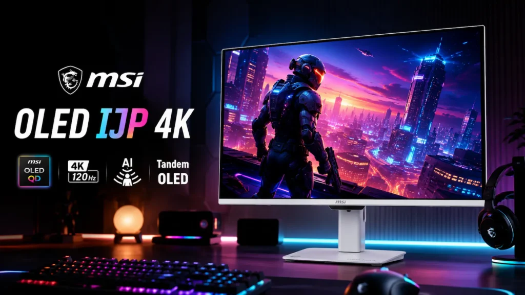 Monitor MSI PRO MAX OLED 271UPJW12 con panel OLED IJP de 27 pulgadas y resolución 4K.