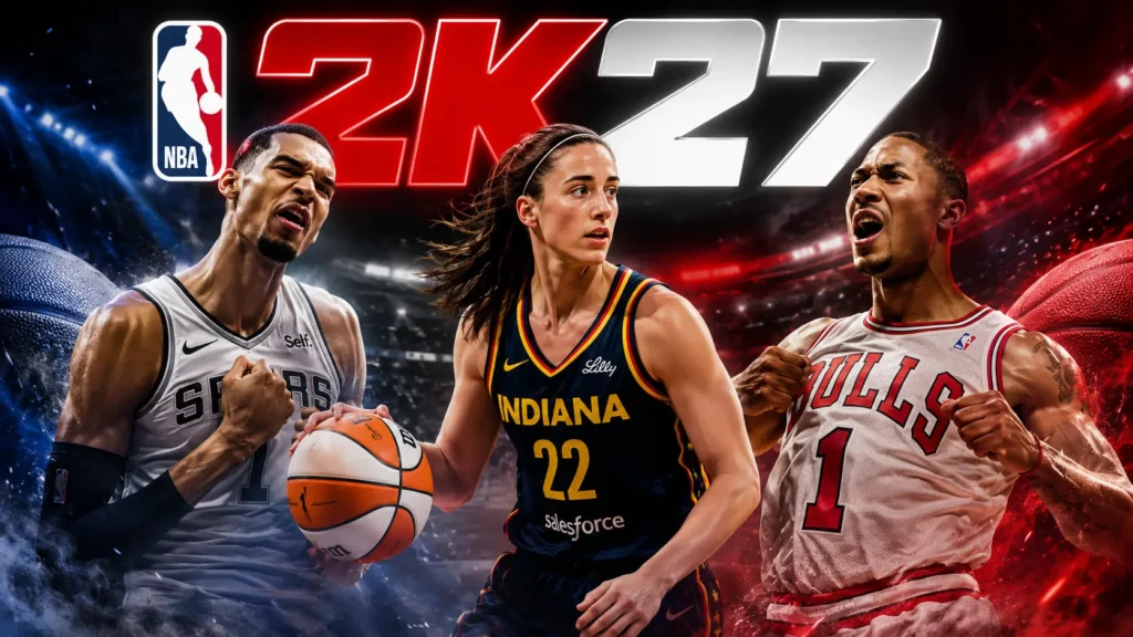 NBA 2K27 presenta sus portadas oficiales con Victor Wembanyama, Caitlin Clark y Derrick Rose.