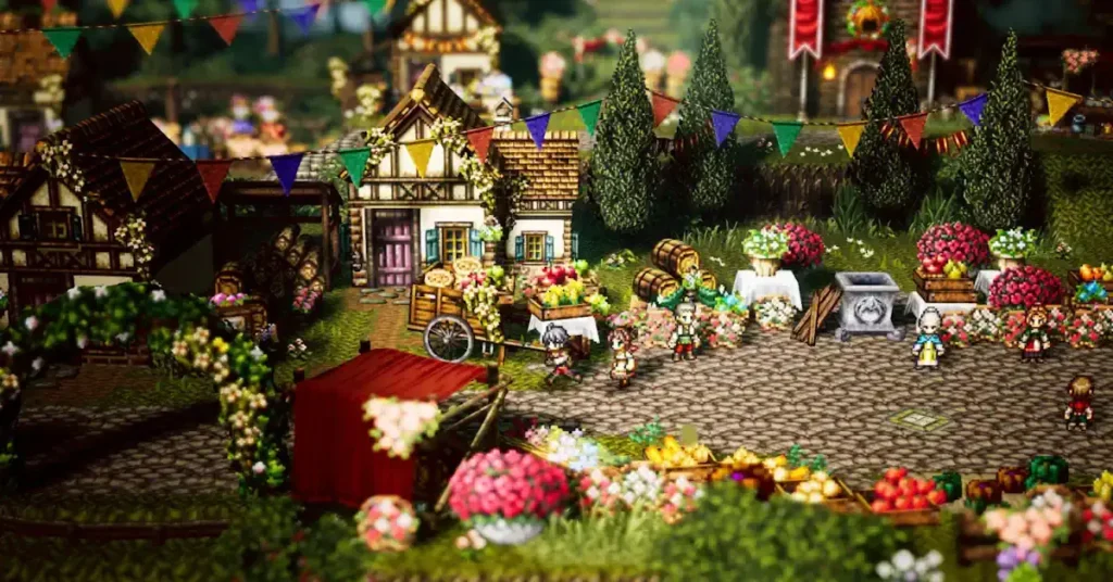 Octopath Traveler II funcionando en Nintendo Switch 2 con mejoras respecto a la versión original.
