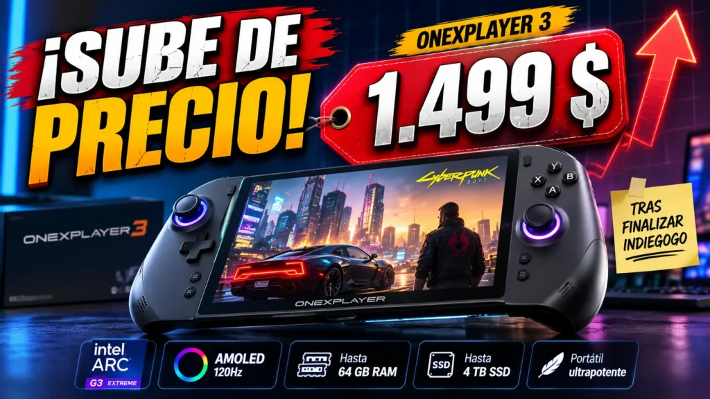 La ONEXPLAYER 3 ya cuesta 1.499 dólares tras finalizar su campaña de Indiegogo.