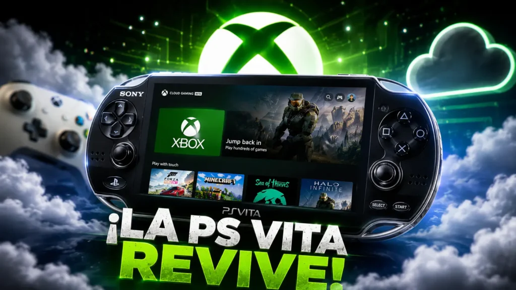 Una PS Vita modificada ejecutando Xbox Cloud Gaming mediante el proyecto GreenVita.