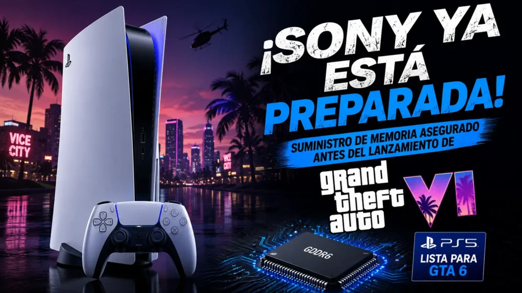 Sony asegura el suministro de memoria para PS5 antes del lanzamiento de GTA 6.
