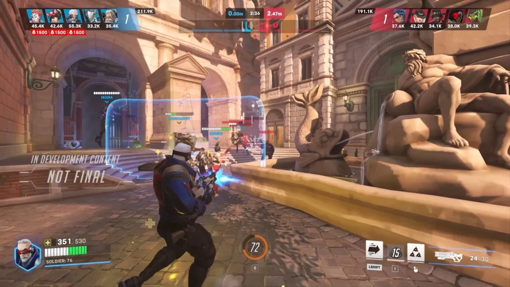 Personajes de Overwatch durante una partida competitiva tras el anuncio de Blizzard sobre sus futuras actualizaciones.