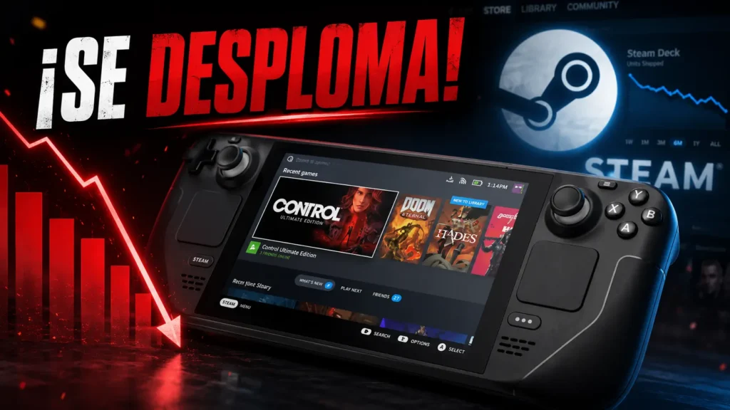 Steam Deck registra una fuerte caída de ventas tras la subida de precio.
