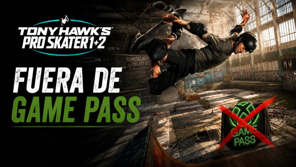 Tony Hawk's Pro Skater 1 + 2 ya no llegará a Xbox Game Pass según la última actualización del servicio.
