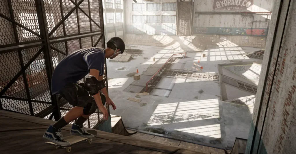 Escena de Tony Hawk's Pro Skater 1 + 2 en un skatepark tras su retirada de la programación de Game Pass.
