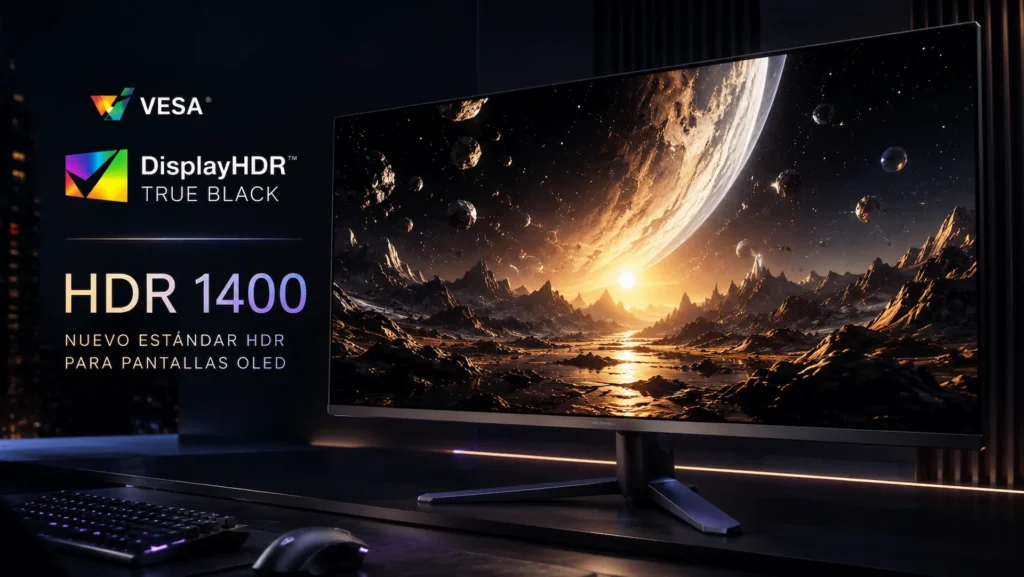 VESA presenta la certificación DisplayHDR True Black 1400 para monitores OLED de nueva generación.