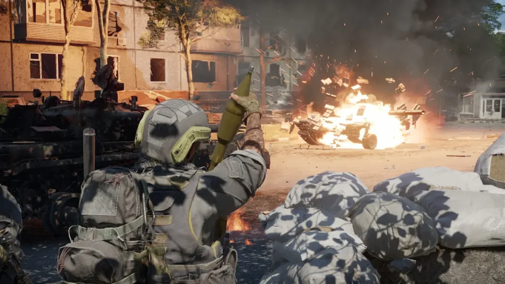 Soldados y vehículos militares durante una partida de War Thunder: Infantry en la beta cerrada.