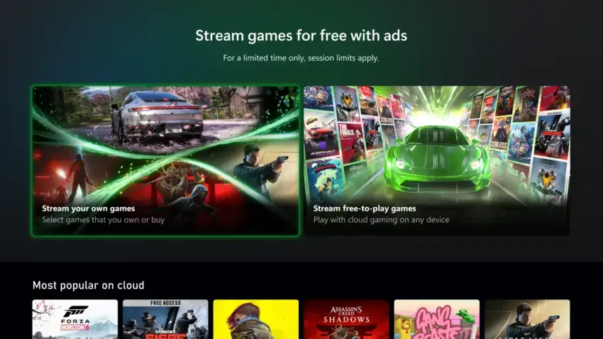 Los Xbox Insiders ya pueden probar el nuevo modelo gratuito de juego en la nube.