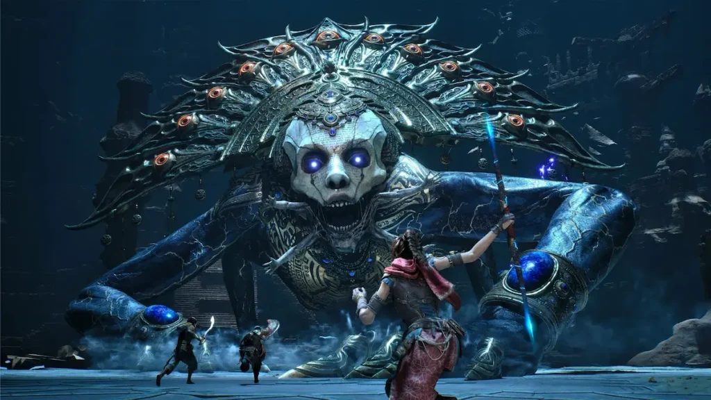 Combate contra un gigantesco jinn en 1001 Threads of Mizan