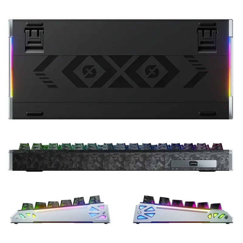 Vista trasera y lateral del teclado magnético ATTACK SHARK R86 HE