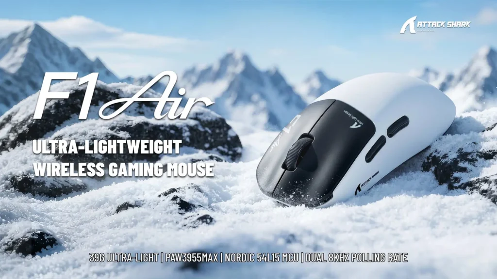 El Attack Shark F1 Air incorpora un sensor PAW3955MAX y hasta 8.000 HzEl Attack Shark F1 Air incorpora un sensor PAW3955MAX y hasta 8.000 Hz