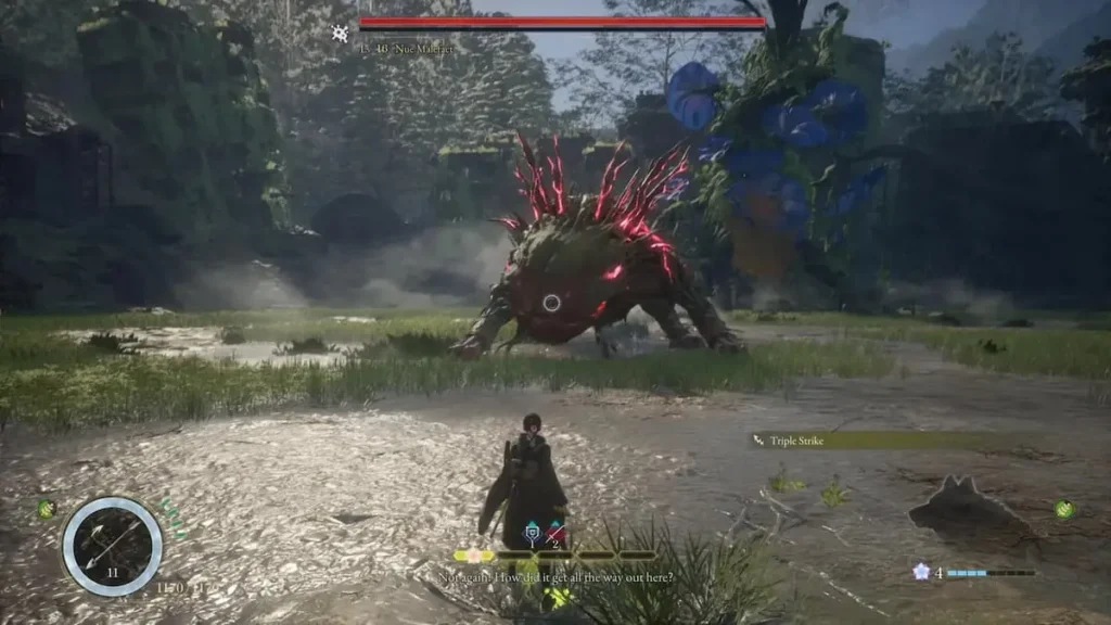 Escenario del mundo de Beast of Reincarnation durante una batalla