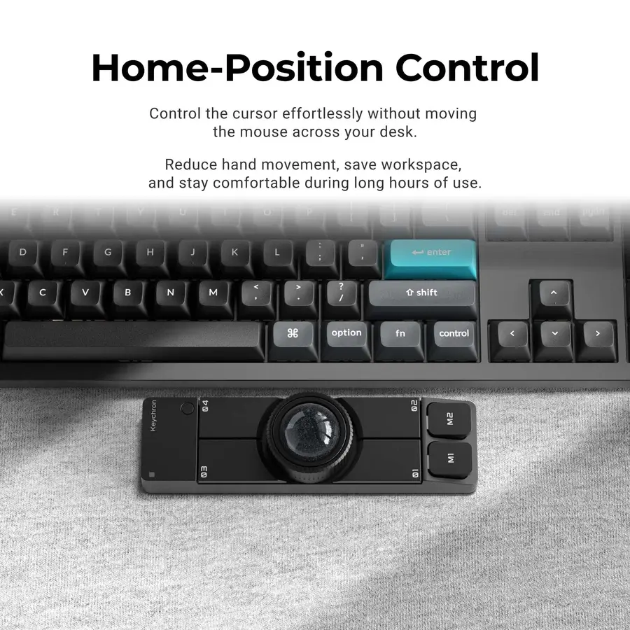 El Keychron Nape Pro combina trackball, botones programables y dial multifunción.
